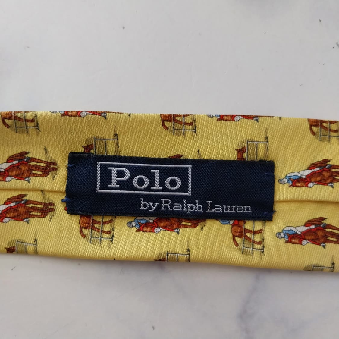 폴로 랄프로렌 옐로우 승마 패턴 넥타이 9.1cm A+~A등급 K2594 상품이미지5