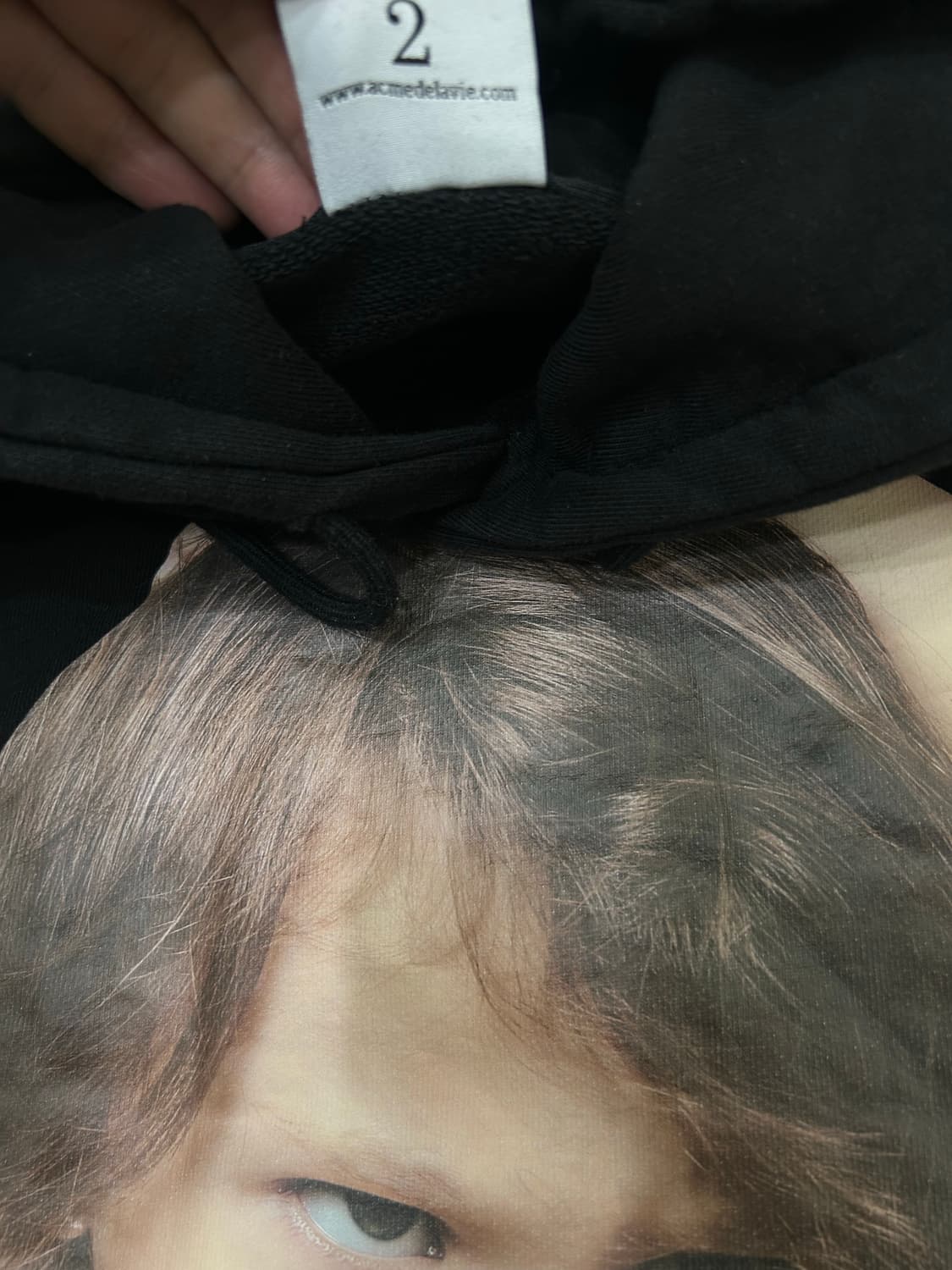 [2]아크메드라비 프린팅 후드/블랙 상품이미지5