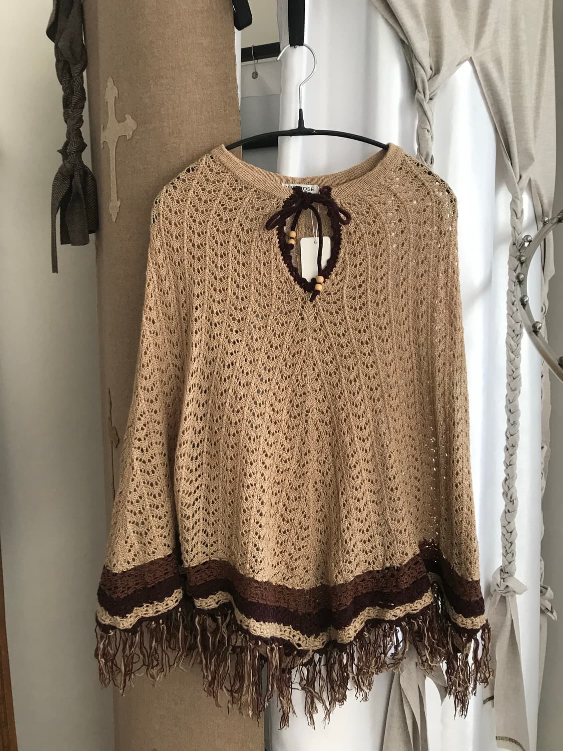 vintage fringe knit cape 상품이미지9