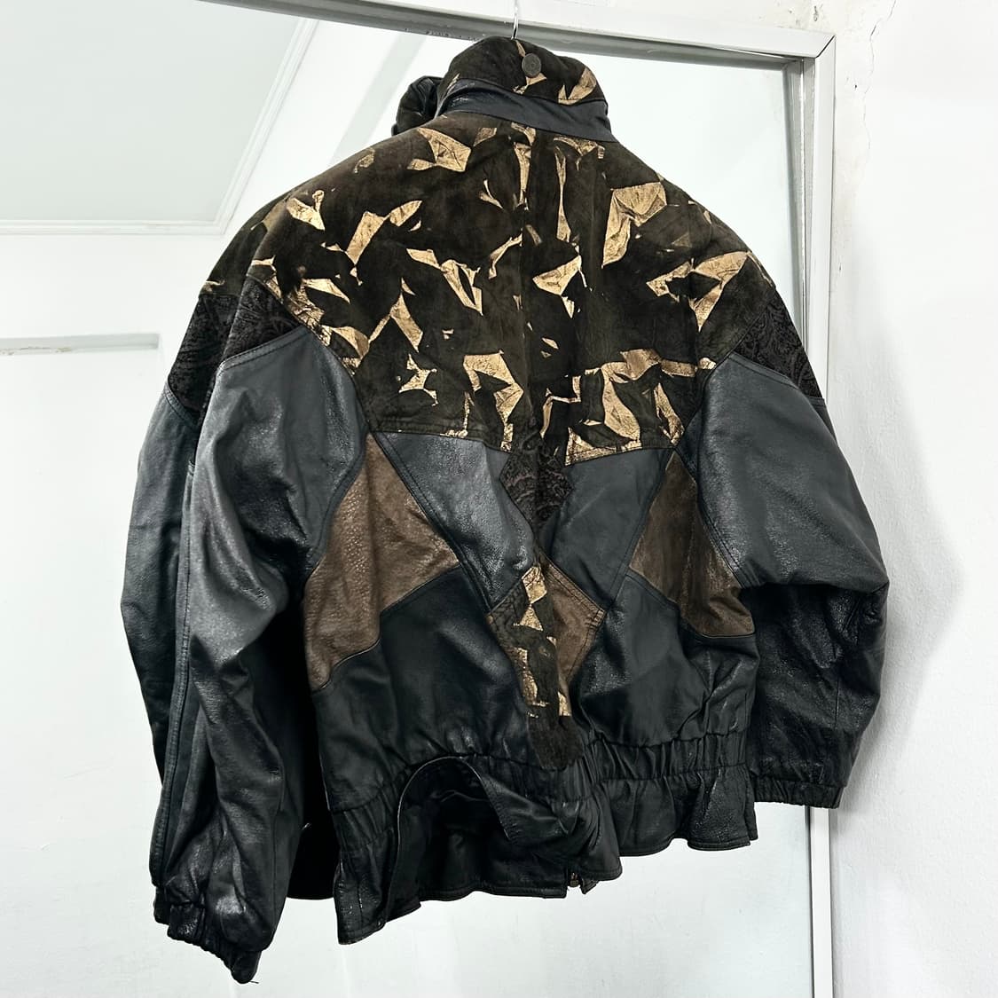 John Weitz 80s 양가죽 패치워크 점퍼 상품이미지5