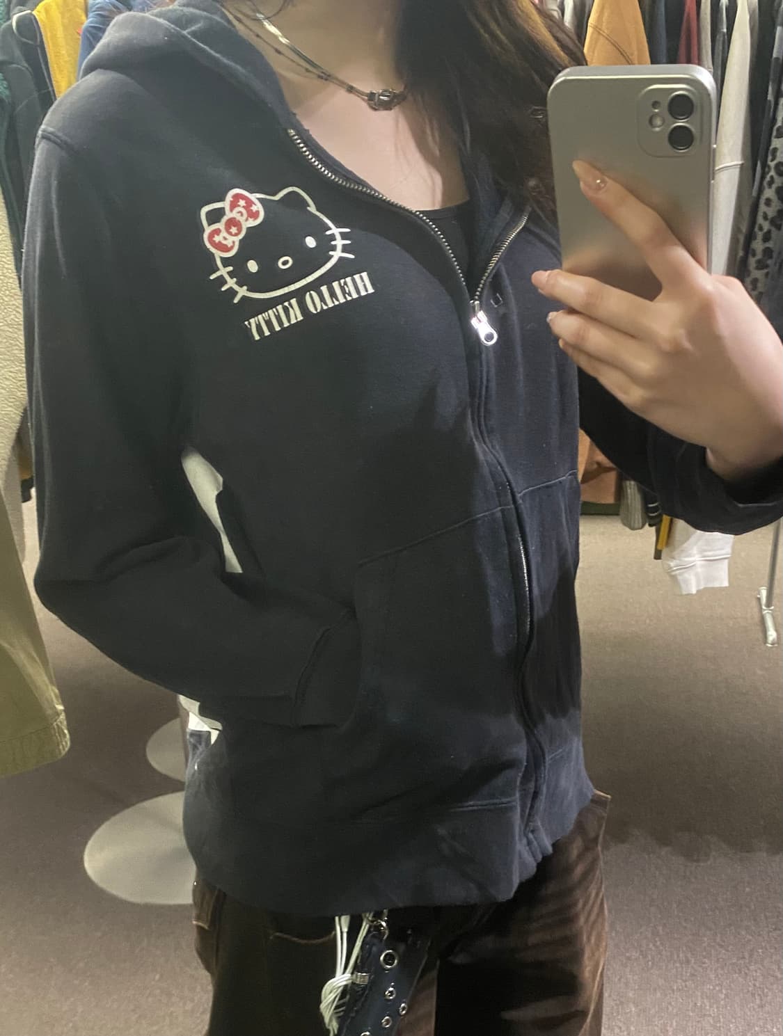 M)Hello Kitty 빈티지 여성 캐릭터 후드집업 상품이미지1