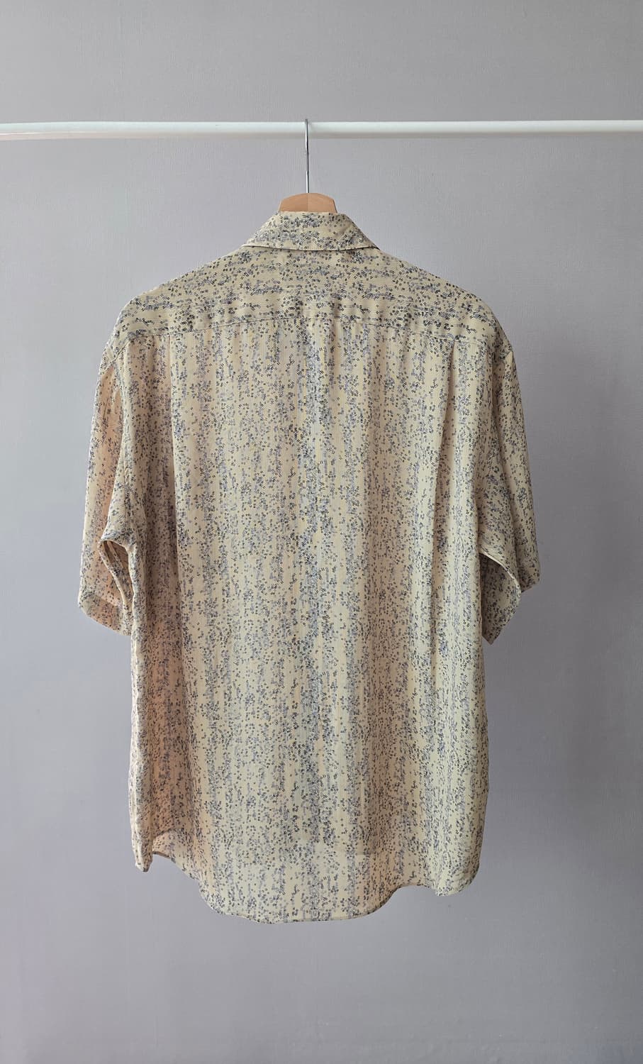 CLAUDIO VALENTINO Paris 크림 패턴 반팔 셔츠 L 상품이미지7