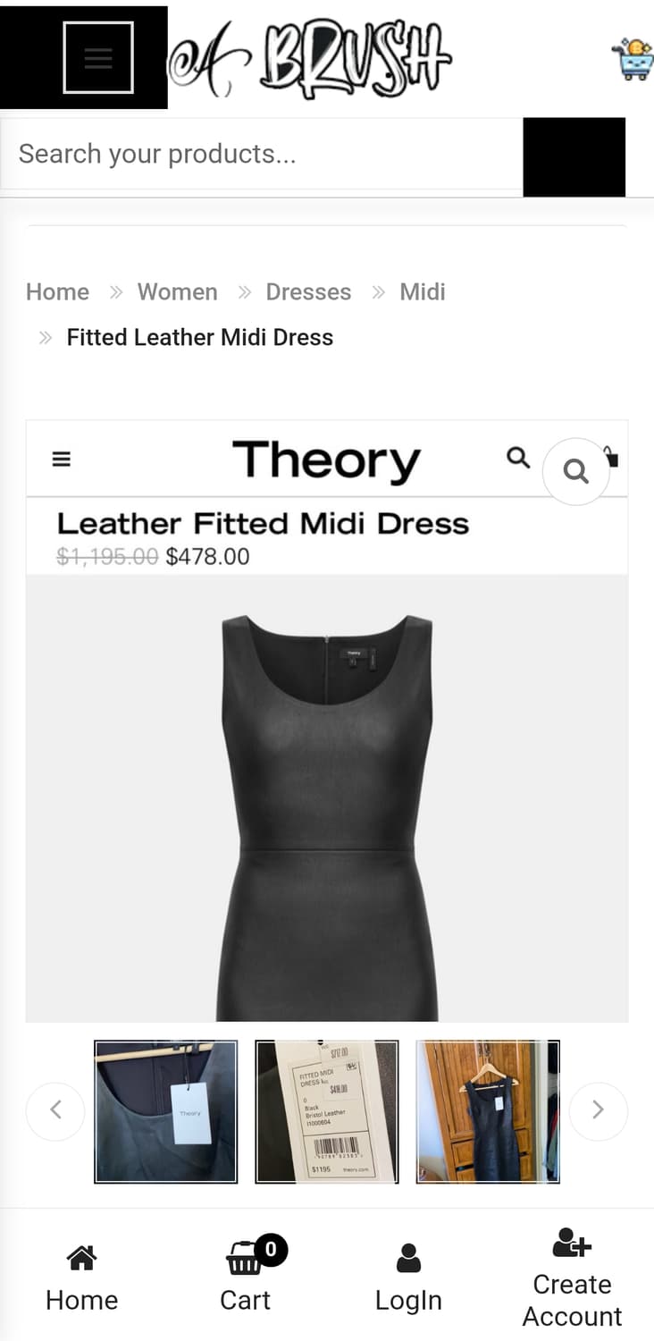 띠어리 블랙 양가죽 원피스 S (55) 거의 새상품 상품이미지1