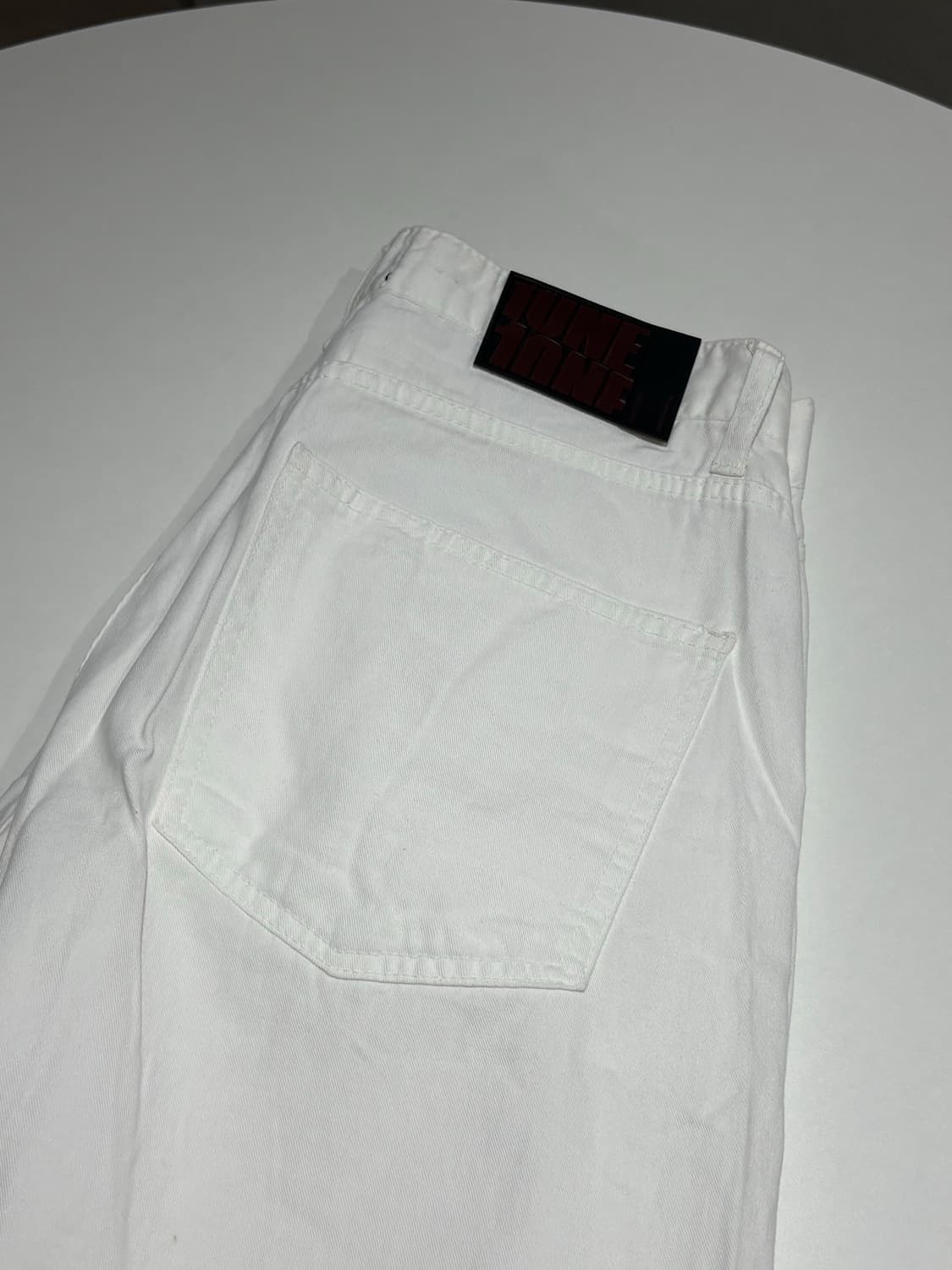 써니데이나이스 데님 와이드 팬츠 M 화이트 상품이미지4