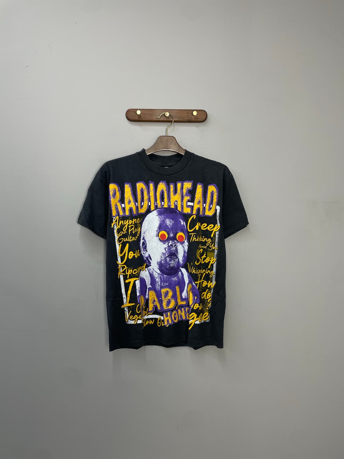 빈티지 라디오헤드 파블로 허니 레코드판 반팔 H1631 상품이미지2