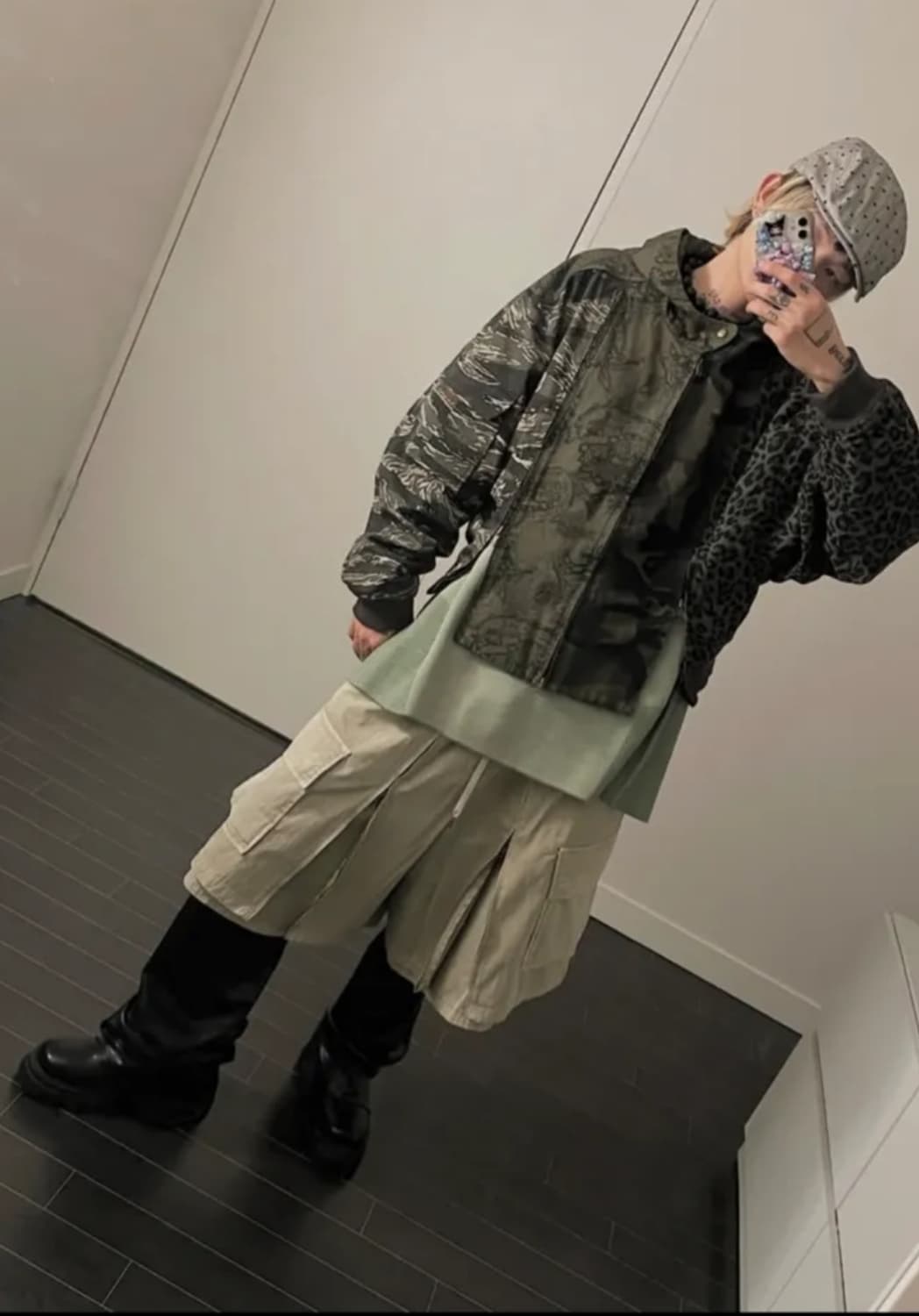 아조바이아조 레이어드집업팬츠 아이보리 라지 상품이미지6