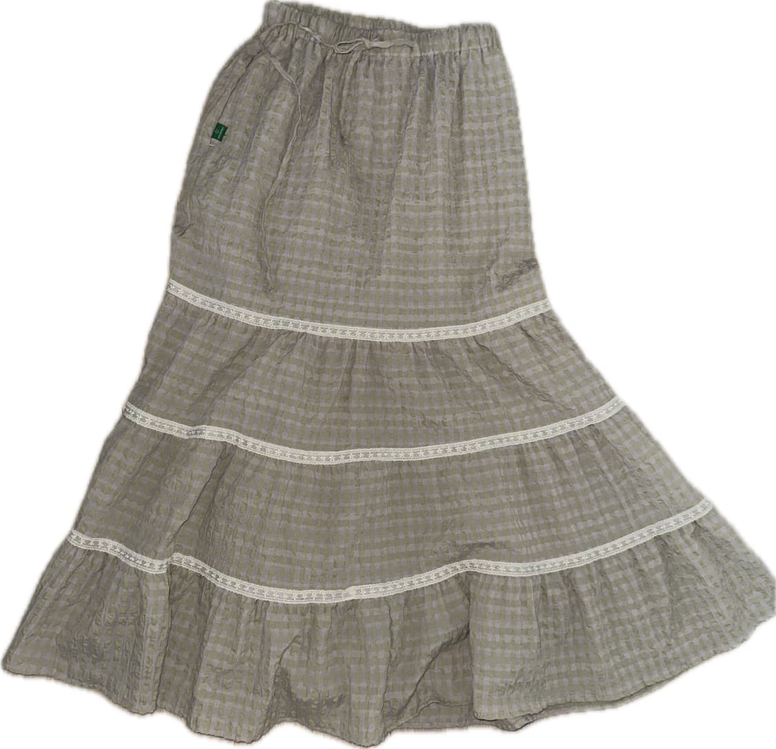 노컨텐츠 체크 롱치마 상품이미지1