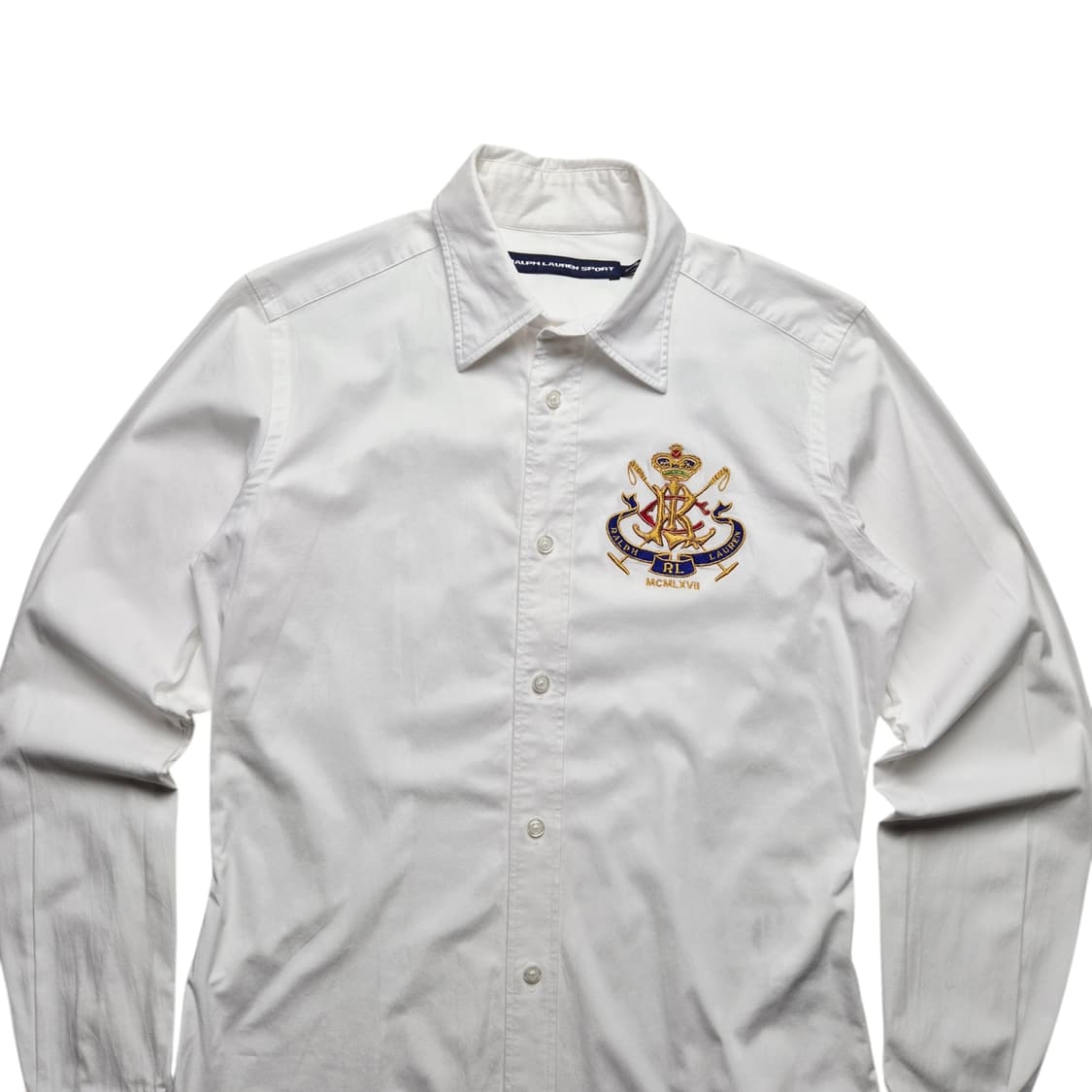 [S] 폴로 랄프로렌 크레스트 로고 포를린 셔츠 화이트 상품이미지2