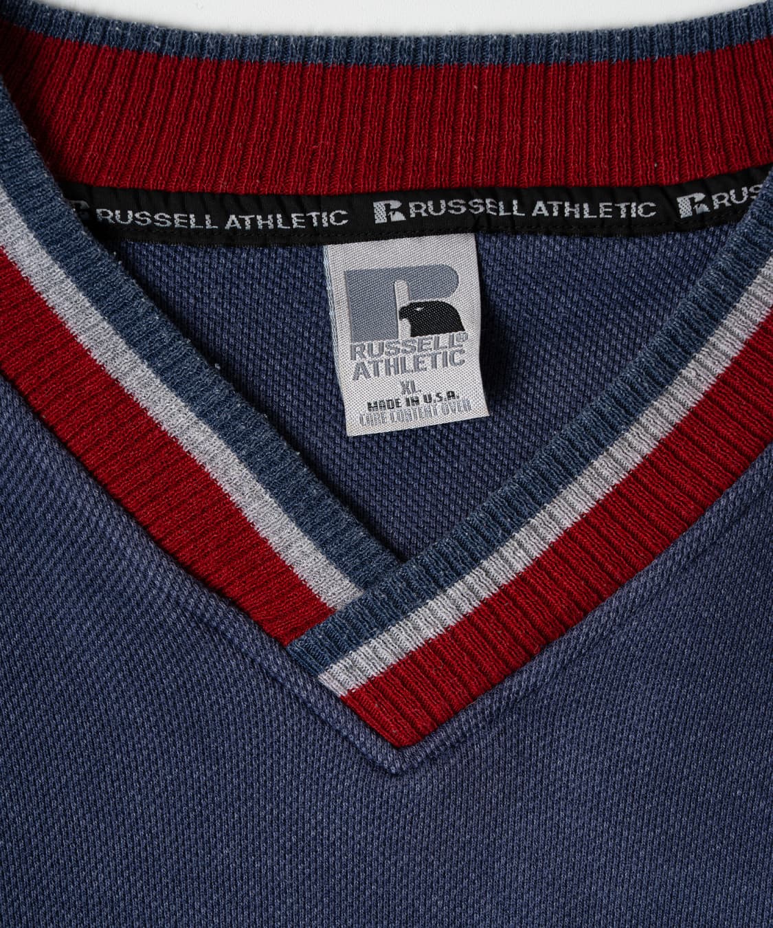 (110) 90's USA Made 러셀 브이넥 스웻 상품이미지6