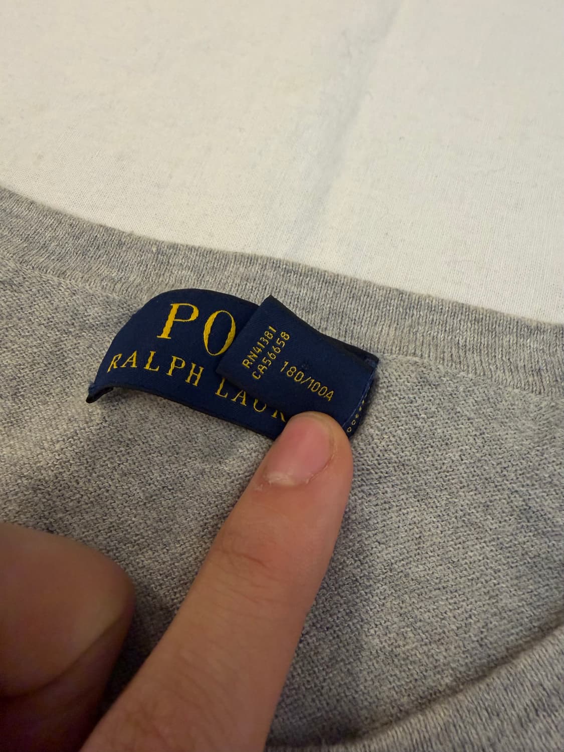 폴로 랄프로렌 라운드넥 코튼 니트 그레이 상품이미지4