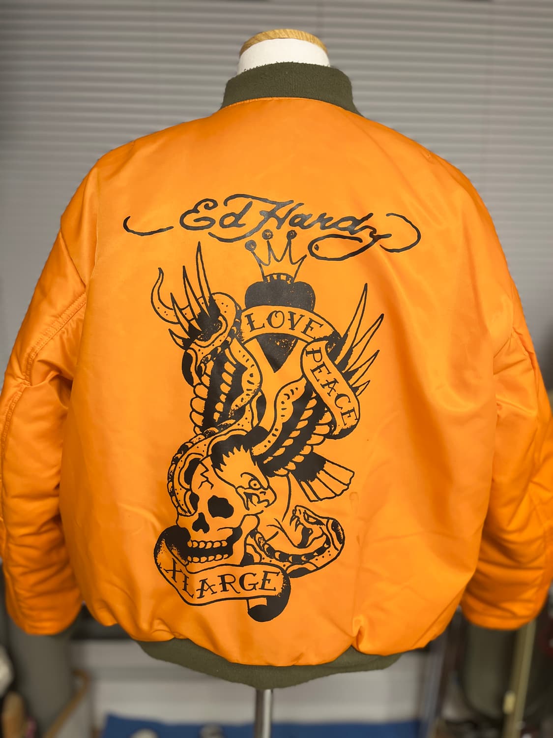 엑스라지 X 에드하디 양면 자수 MA-1 올리브자켓 L 상품이미지7