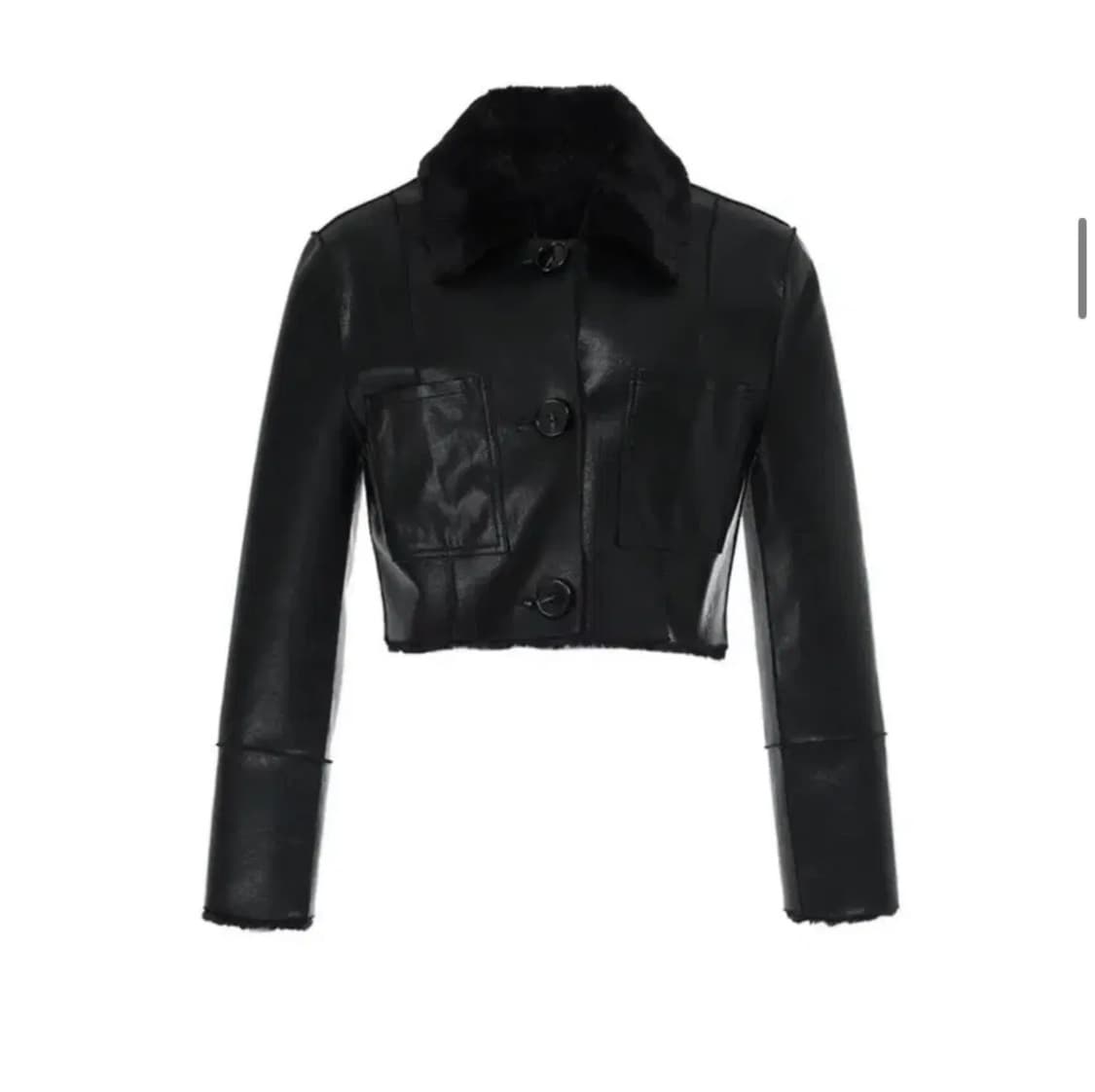 (새상품)낫유어로즈 리버시블 무스탕 블랙 S  상품이미지2