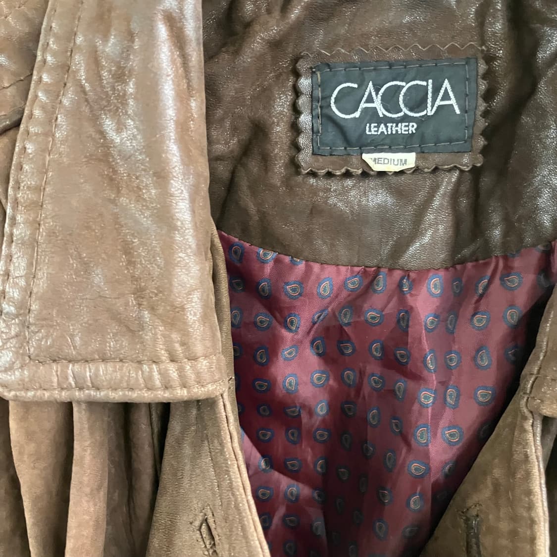 VTG 빈티지 브라운 양가죽 하프 코트 M 상품이미지3