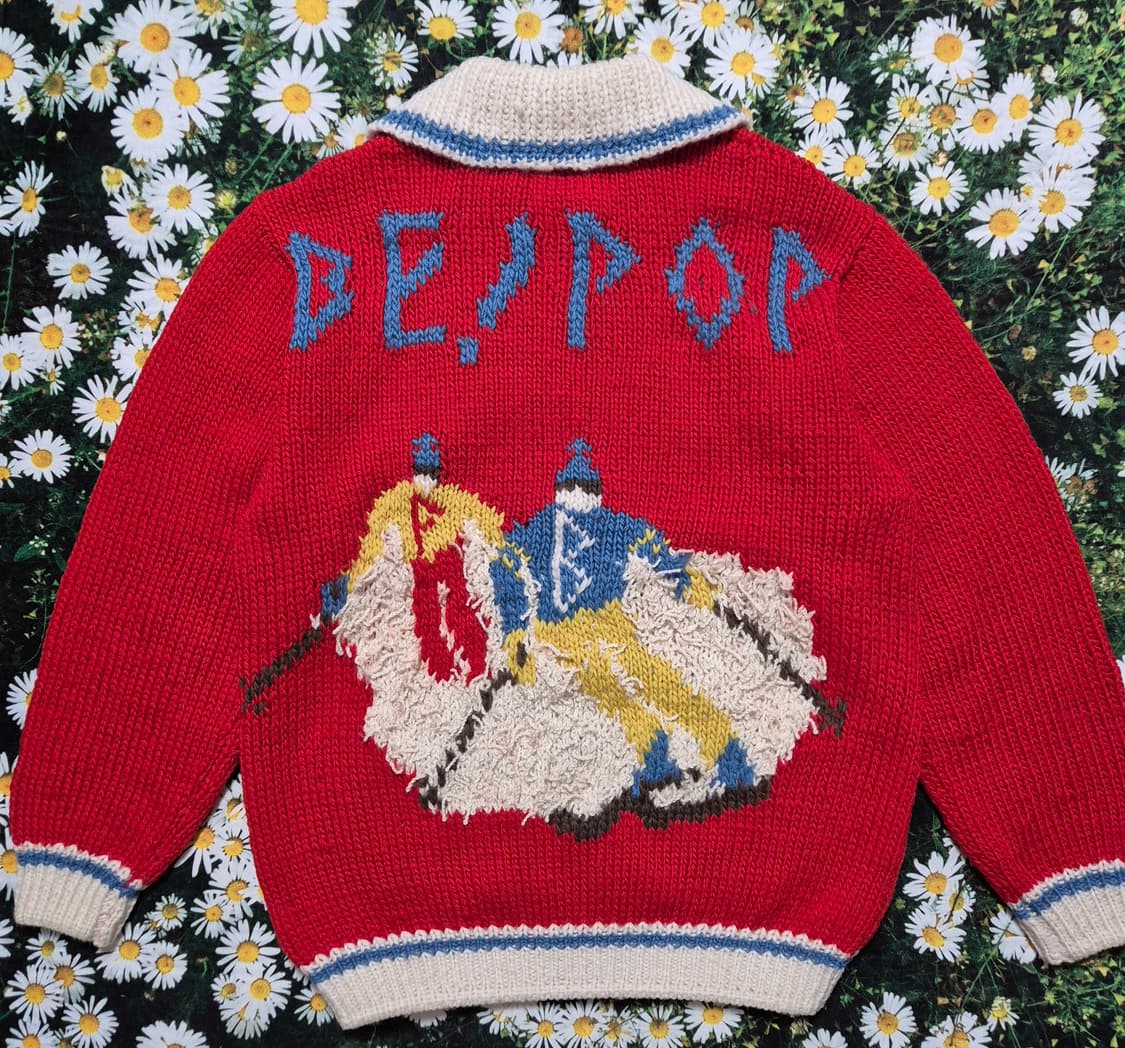 일본 BE POP 스키 패턴 니트 자켓 일본코위찬 성인L 상품이미지1