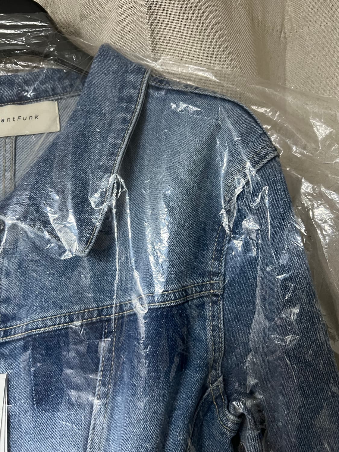 새상품/구할수없는/약20%저렴)인스턴트펑크 데님라운드크롭자켓-블루FREE 상품이미지5