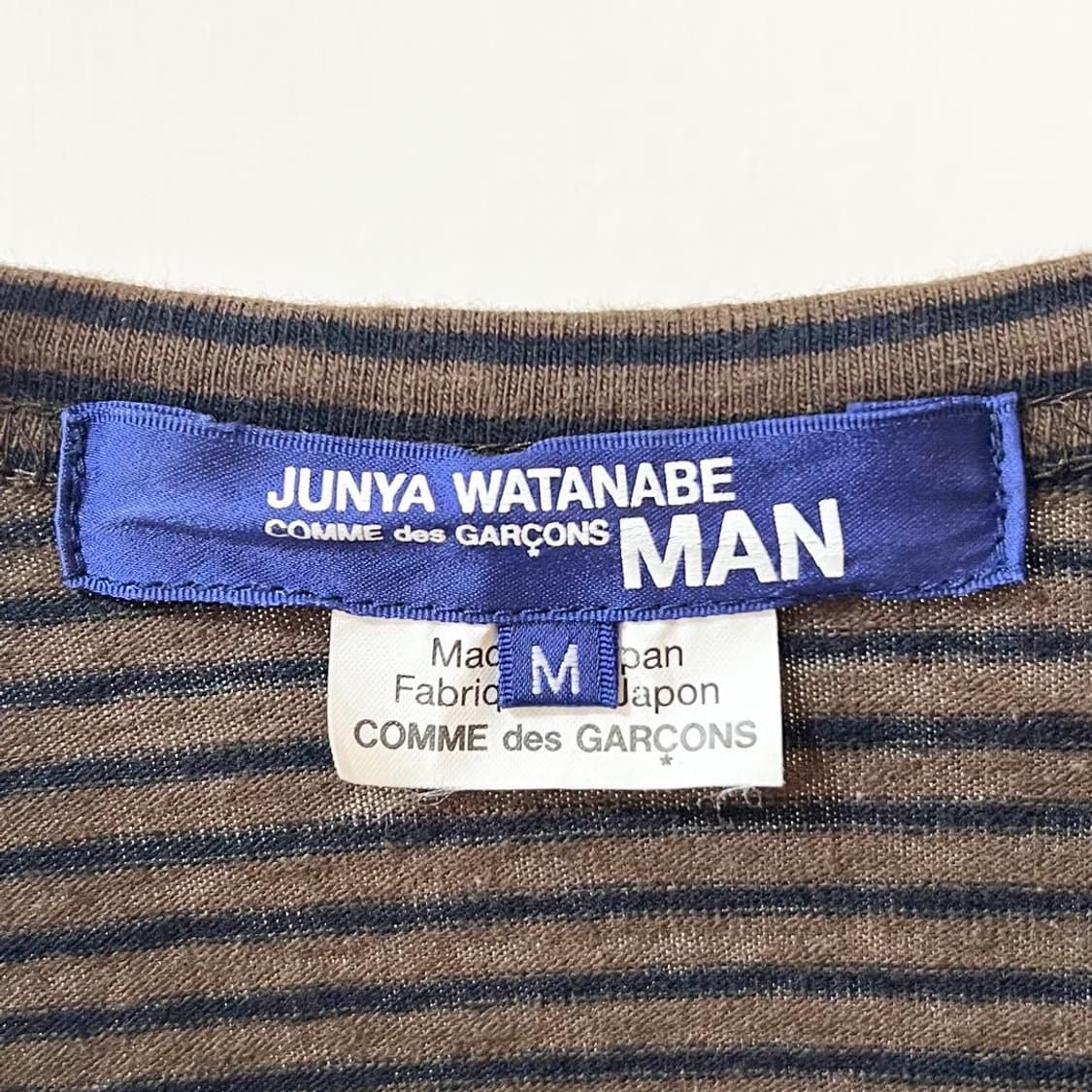 [M]꼼데가르송 준야와타나베 스트라이프 롱슬리브 브라운 상품이미지4