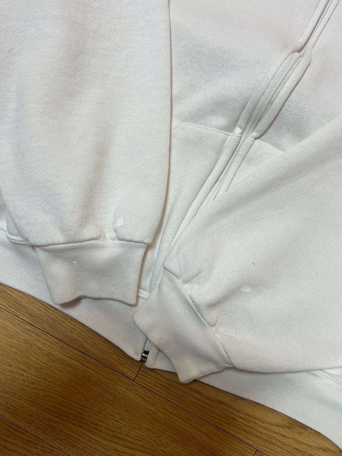 90s 러셀 빈티지 후드집업 화이트 XXL 상품이미지5