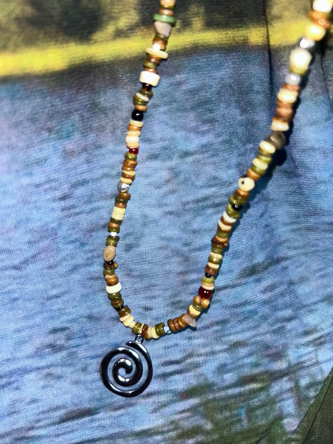 빈티지 비즈 소용돌이 목걸이 / spiral necklace 상품이미지1