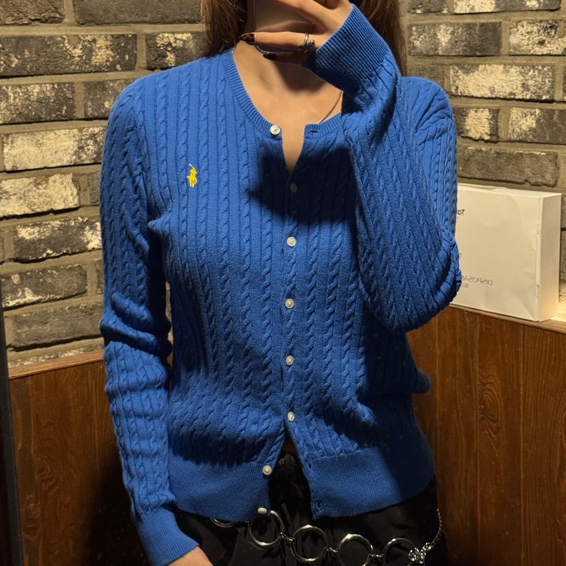 S) 폴로 랄프로렌 코튼 케이블 꽈배기 가디건 블루 보이즈 상품이미지8