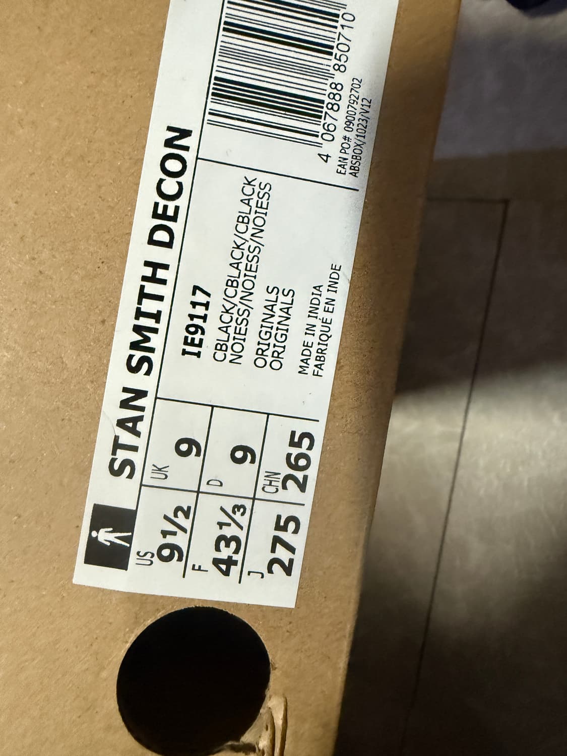 275사이즈 아디다스 스탠스미스 데콘 블랙 상품이미지4