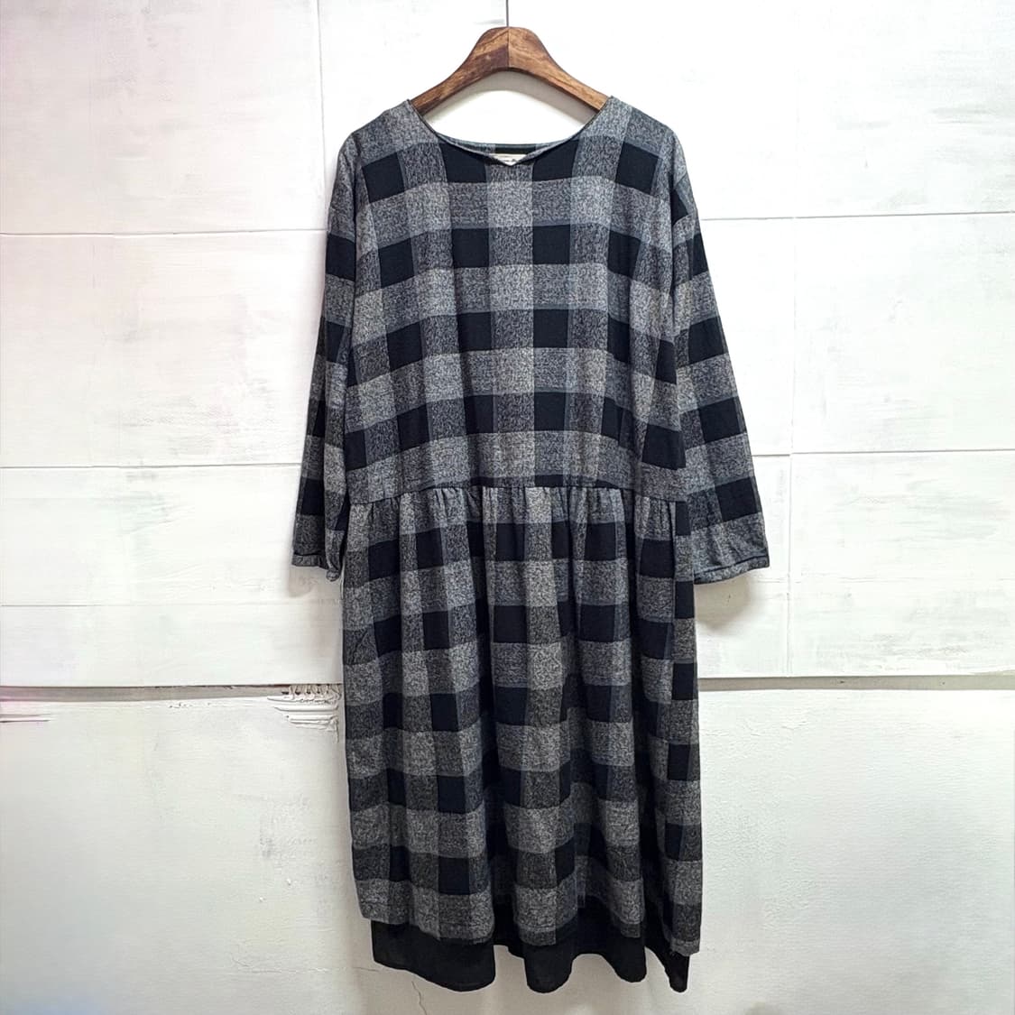 samansa mos2 사만사모스 모리걸 체크 레이어드 롱 원피스 상품이미지1