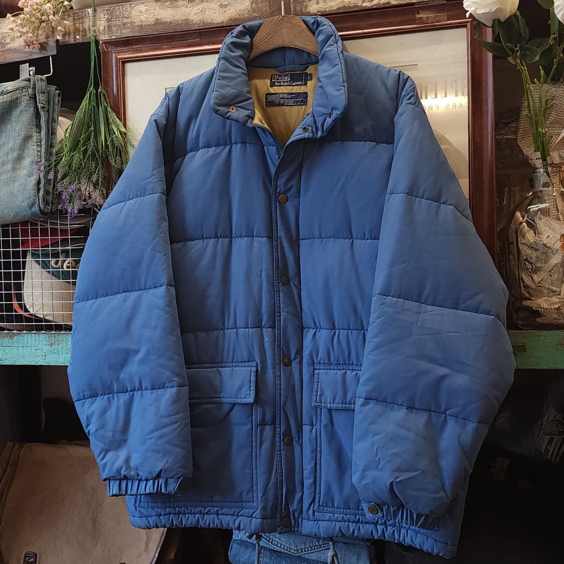 90s 폴로 다운 패딩 파스텔 블루 마운틴 파카 L 상품이미지2