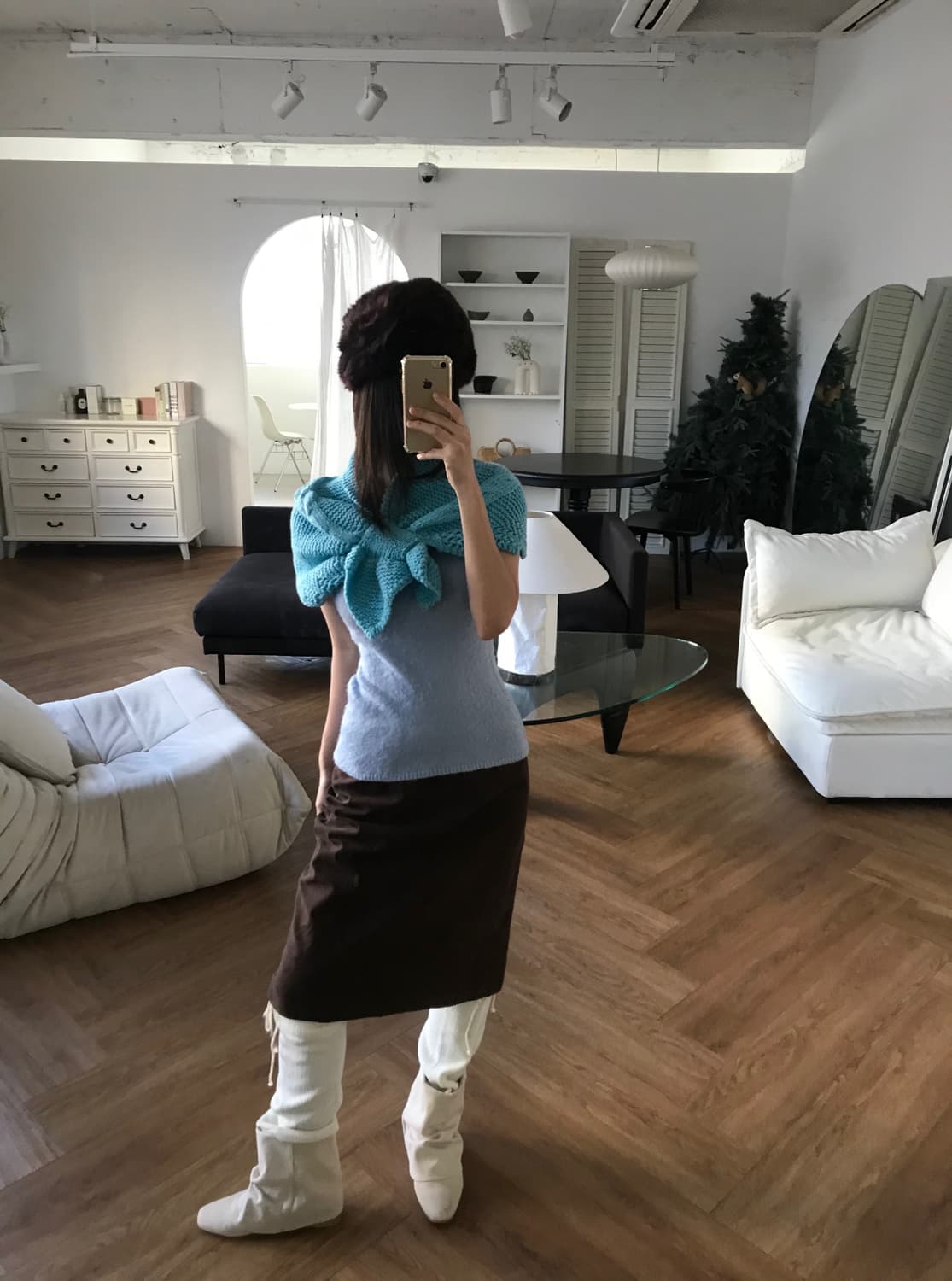 vintage suede brown skirt (26inch) 상품이미지2