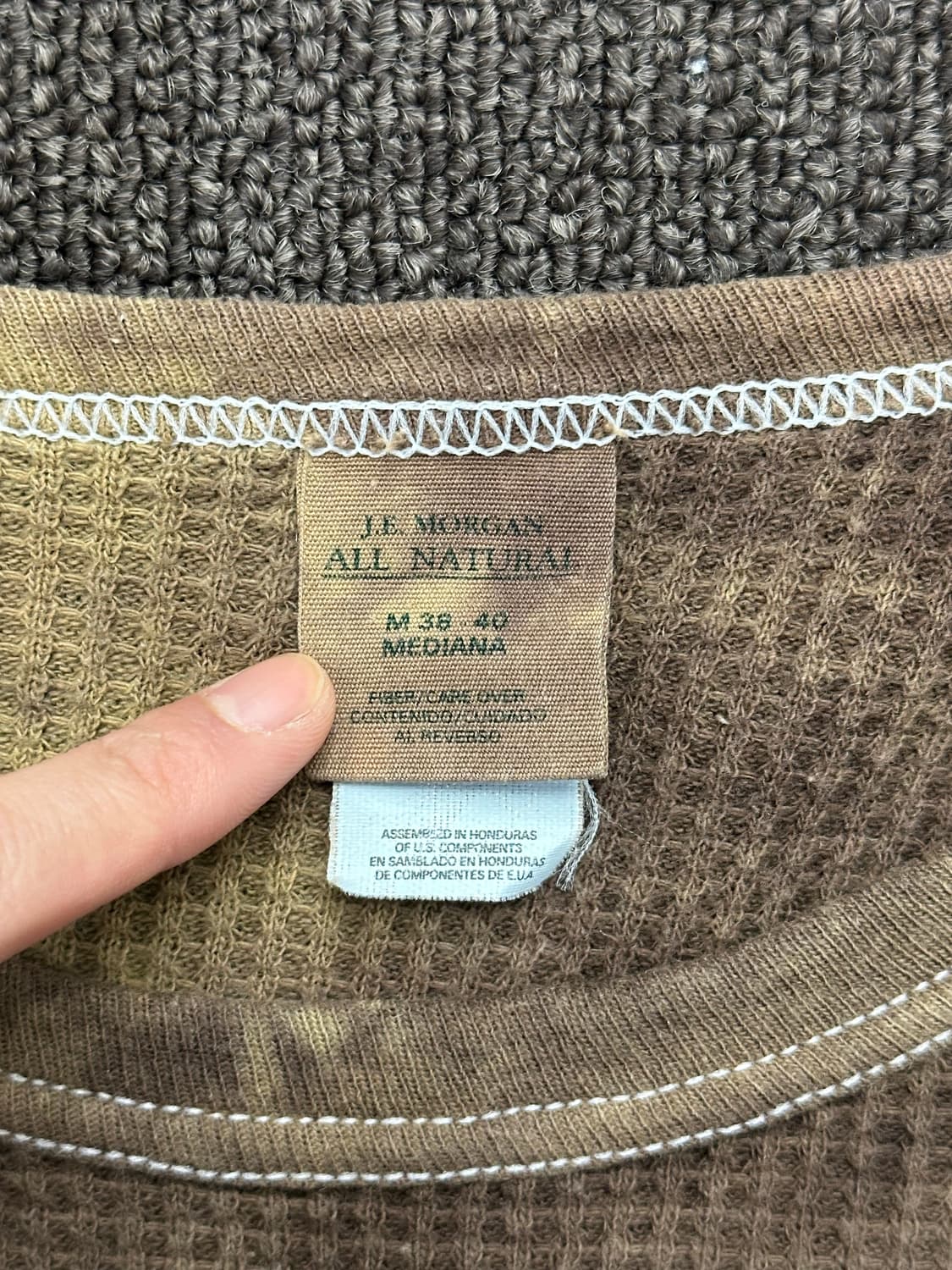 M)Japanese vintage 타이다이 와플 크루넥 롱슬리브 상품이미지3