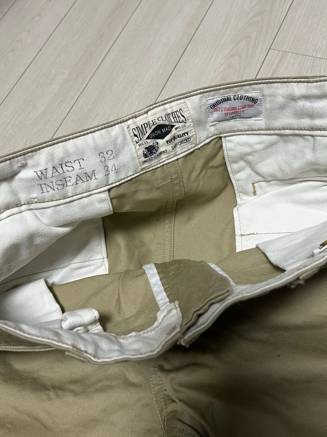 아웃스탠딩 치노팬츠 베이지 32사이즈 상품이미지4