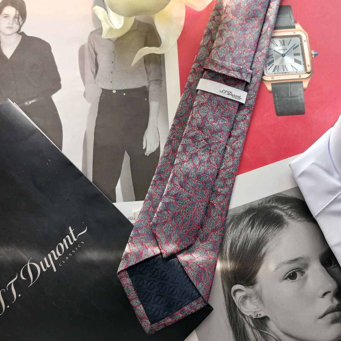 에스.티. 듀퐁 실크 그레이 슬림 넥타이 7.9cm B등급 A18637 상품이미지4