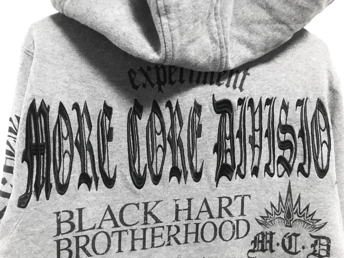 빈티지 펑크 사선 지퍼 레터링 후드 맨투맨 탑 상품이미지7