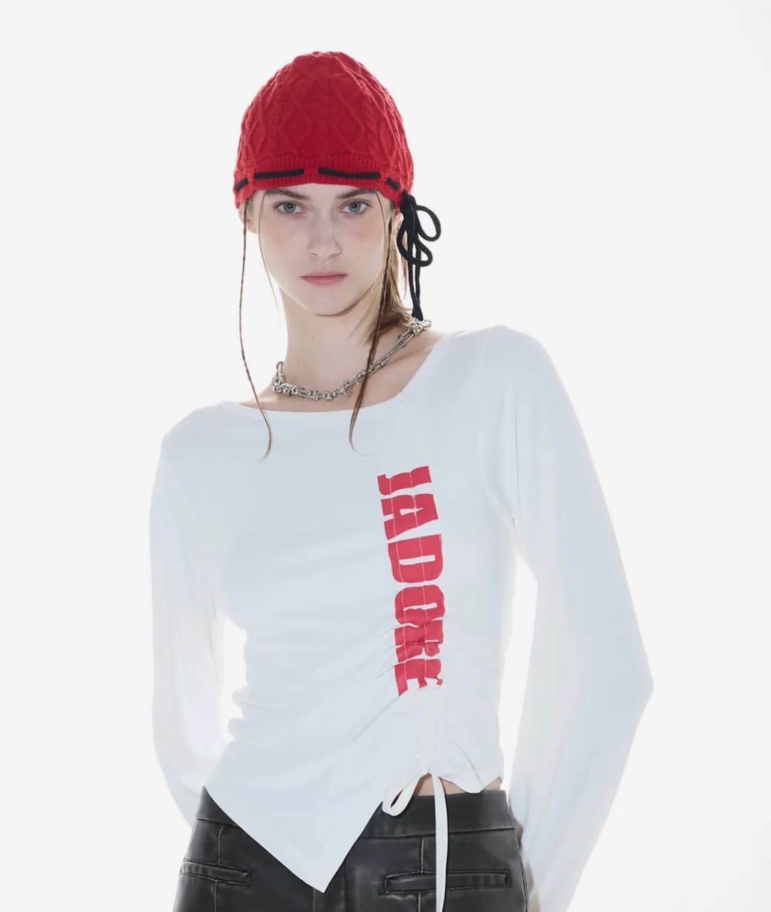 품절제품)L14 SHIRRING T-SHIRT(WHITE) 상품이미지4