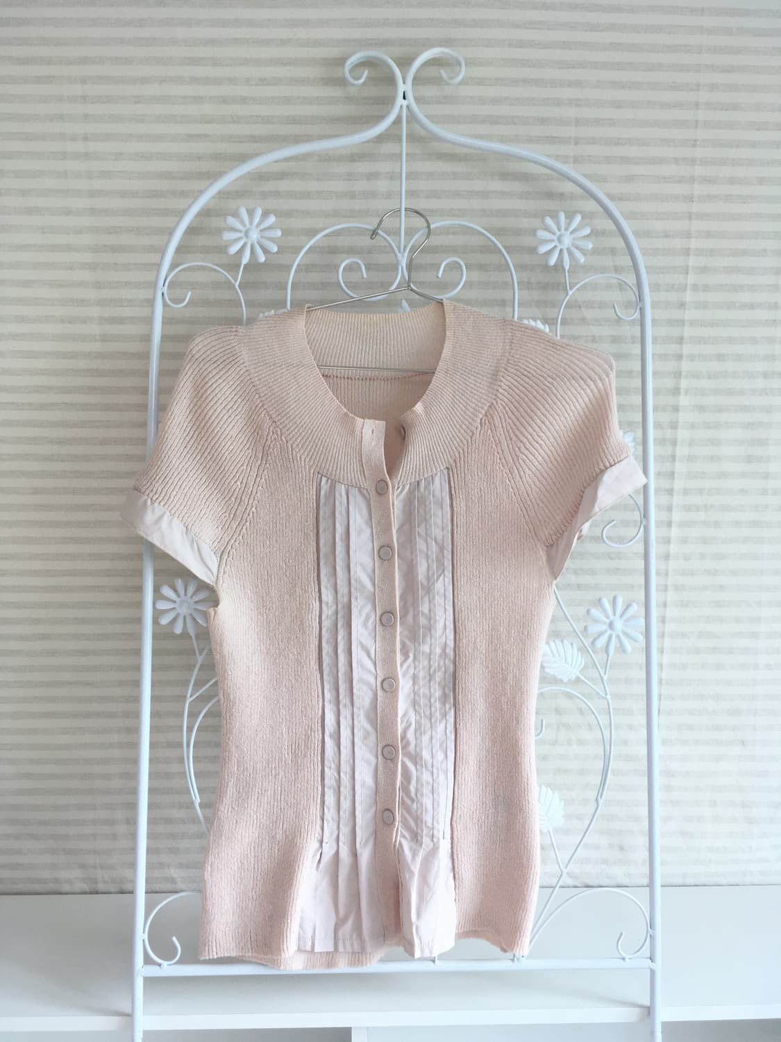 jpn vintage peach pink pearl knit 상품이미지6