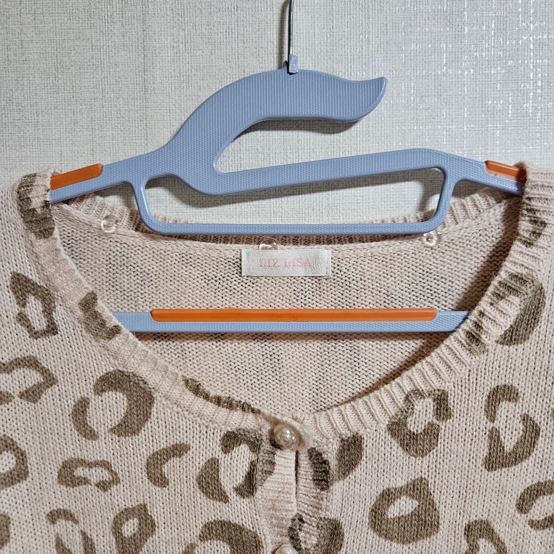 리즈리사 핑크 호피 가디건 라떼갸루 LIZLISA 상품이미지2