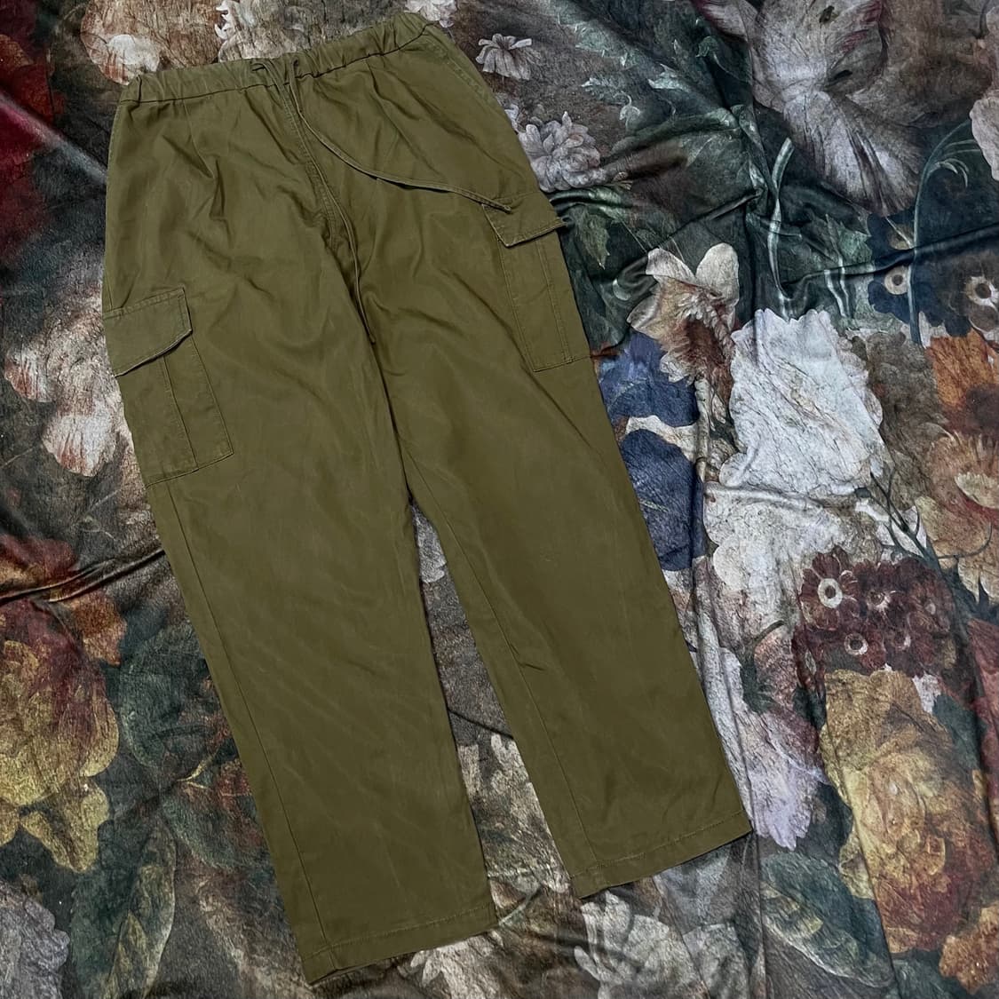 일본 빈티지 지유 밴딩 카키포켓팬츠 L 상품이미지1