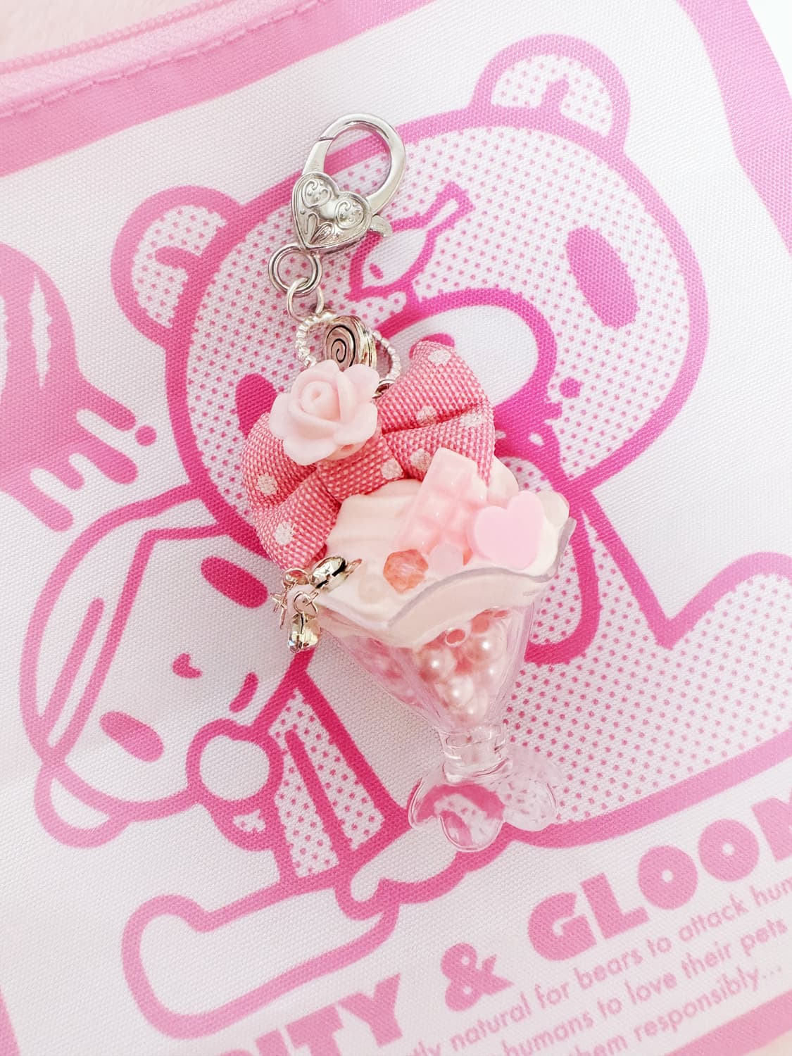 딸기 구슬 파르페 키링 ᰔᩚ 상품이미지4