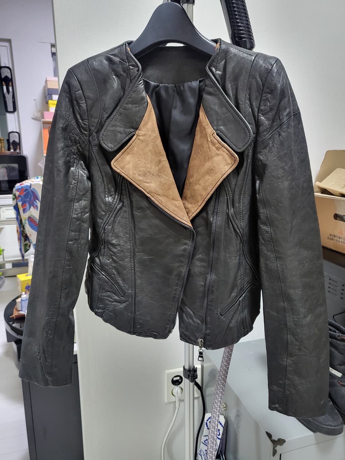 (새제품)천연양가죽 자켓 44-66 발렌시아가,릭오웬스, 상품이미지1