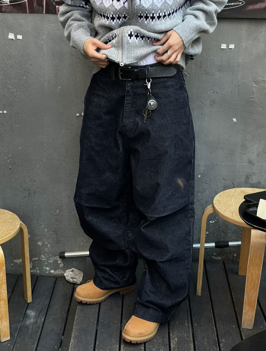 코듀로이 데님팬츠 인디고 S 상품이미지1