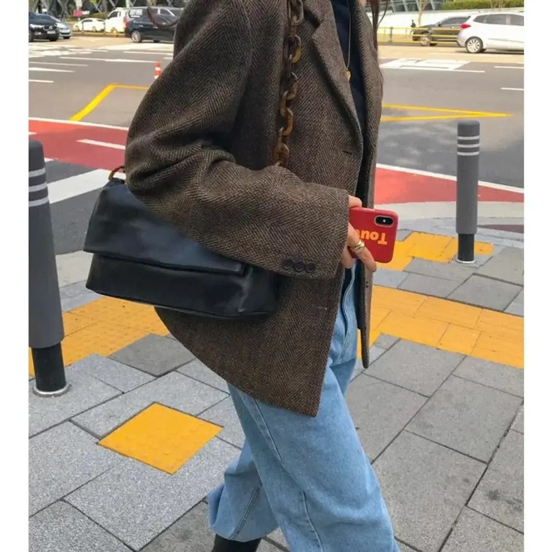 런던플랏 헤링본 울 100 브라운 클래식 자켓 상품이미지2