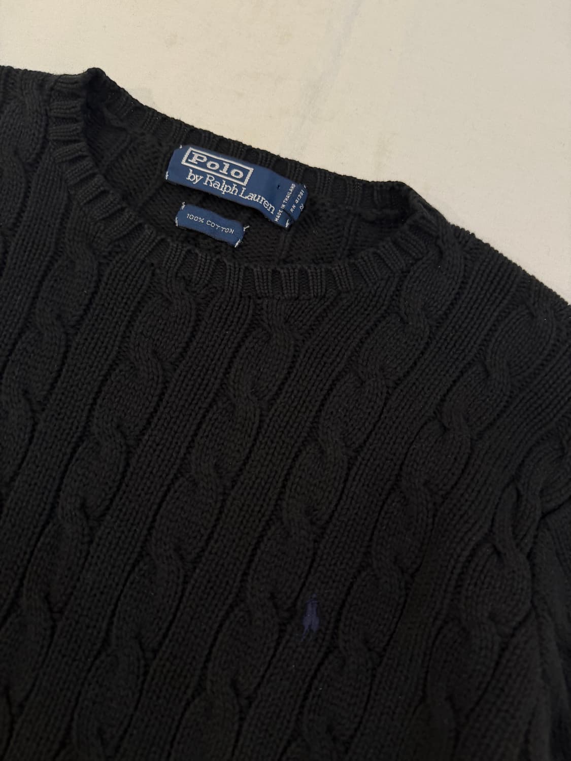 폴로 랄프로렌 꽈배기 케이블 니트 블랙 상품이미지2