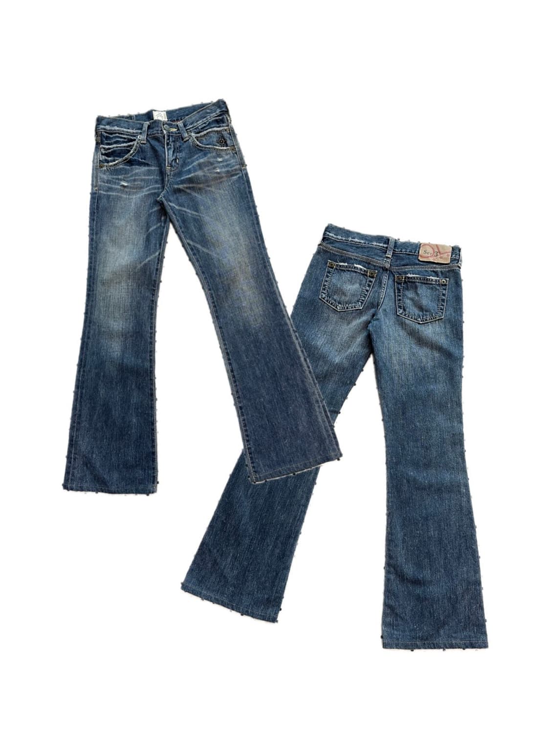 일본빈티지 부츠컷 데님팬츠 y2k 갸루 펑크 상품이미지1