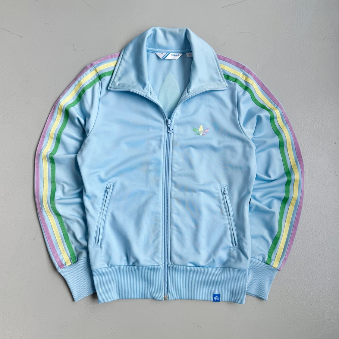 아디다스 파이어버드 하늘색 빅로고 솜사탕 트랙탑 져지 상품이미지2