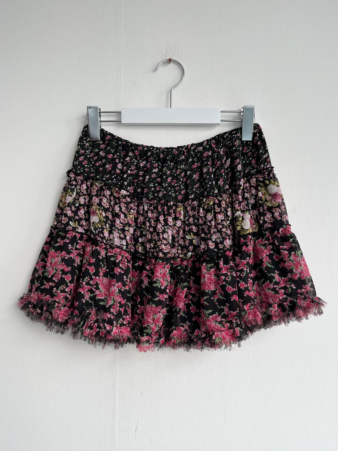 플라워 패턴 티어드 미니 스커트 상품이미지1