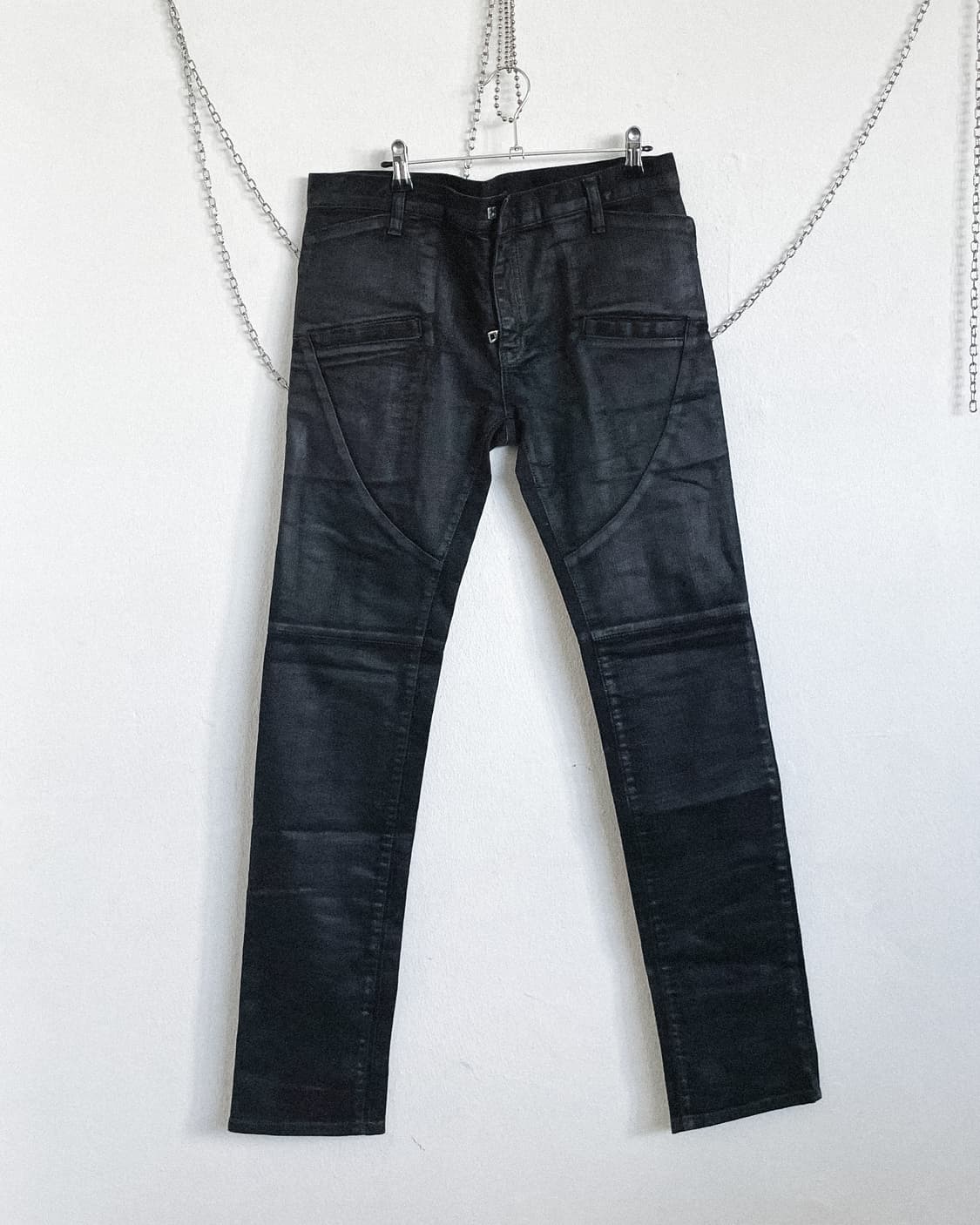 [34] 발망 데카르넹 왁스코팅 스택핏 바이커데님 상품이미지6