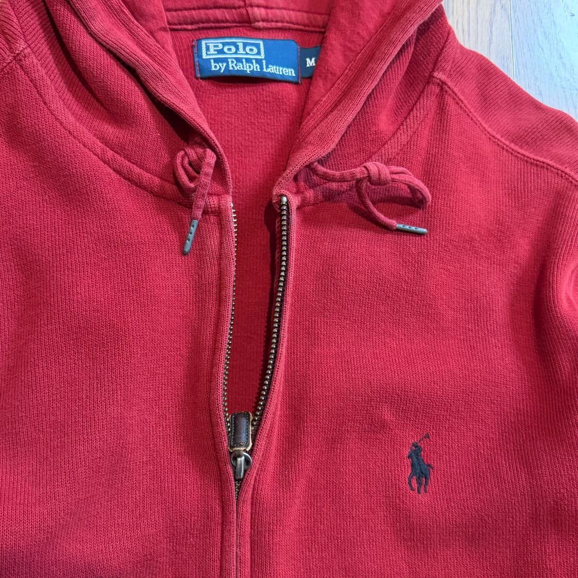폴로 랄프로렌 버건디 코튼 투웨이 후드집업 상품이미지3