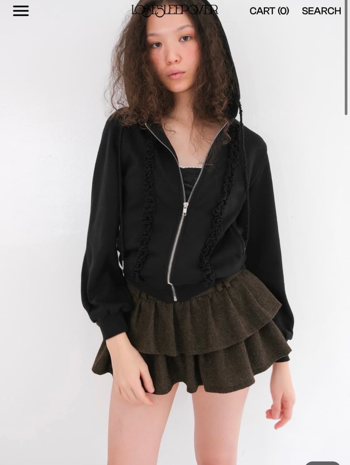 루즈슬립오버 프릴 후드집업 상품이미지1