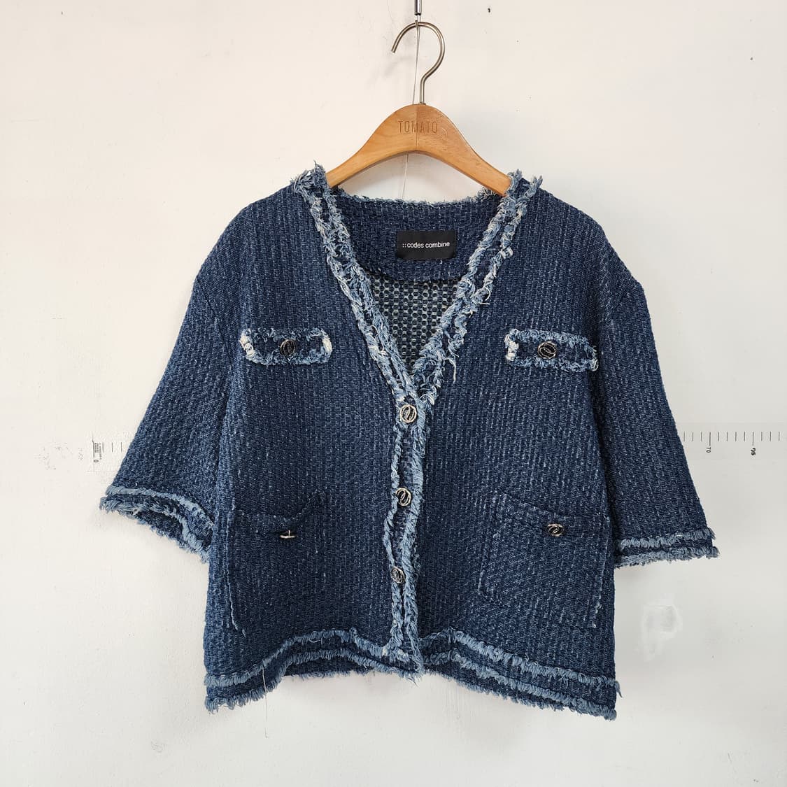 코데즈컴바인 데님 트위드 반팔 자켓 상품이미지1