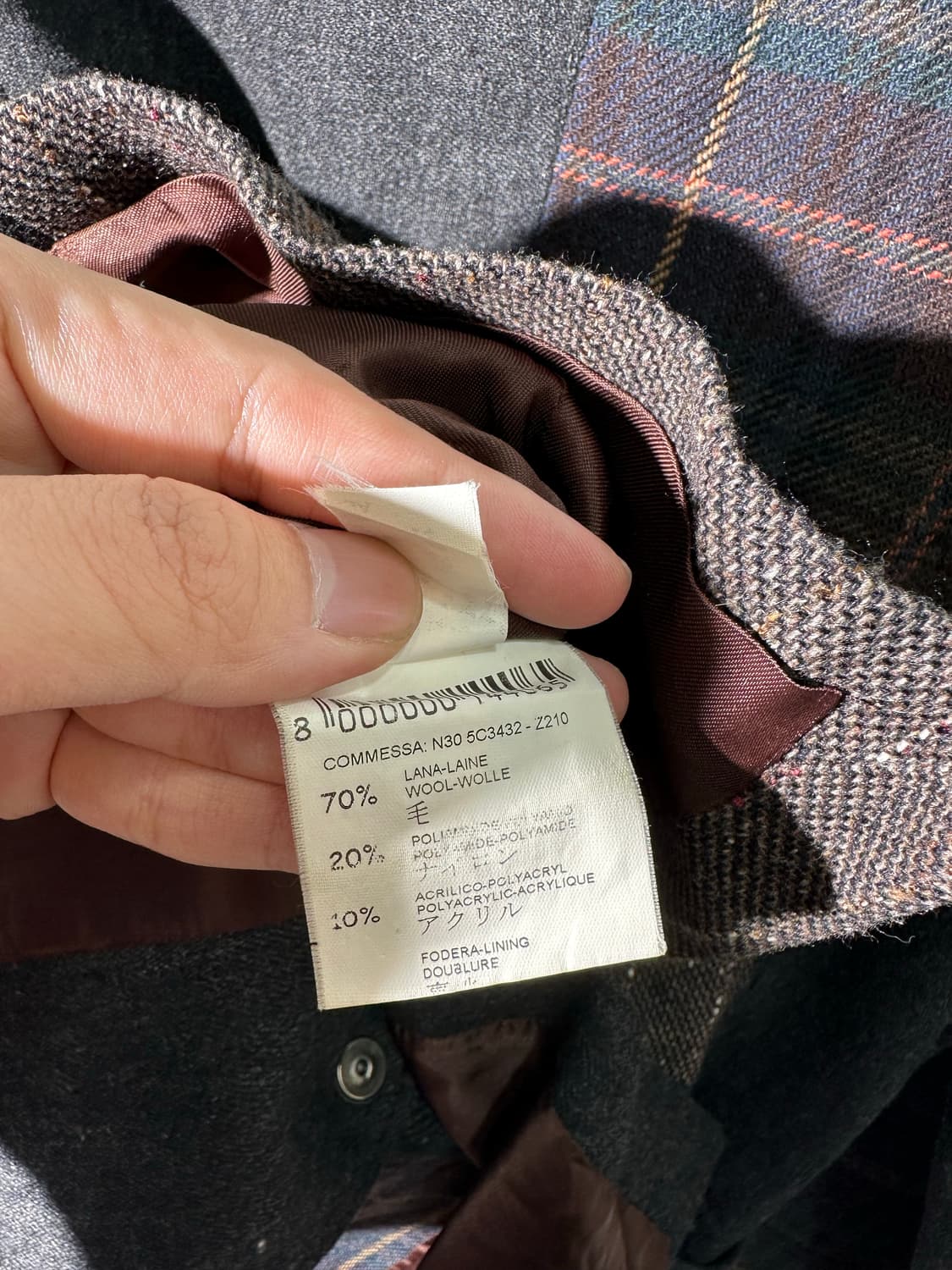 sfizio 울 패치워크 이태리 메이드 자켓 상품이미지7