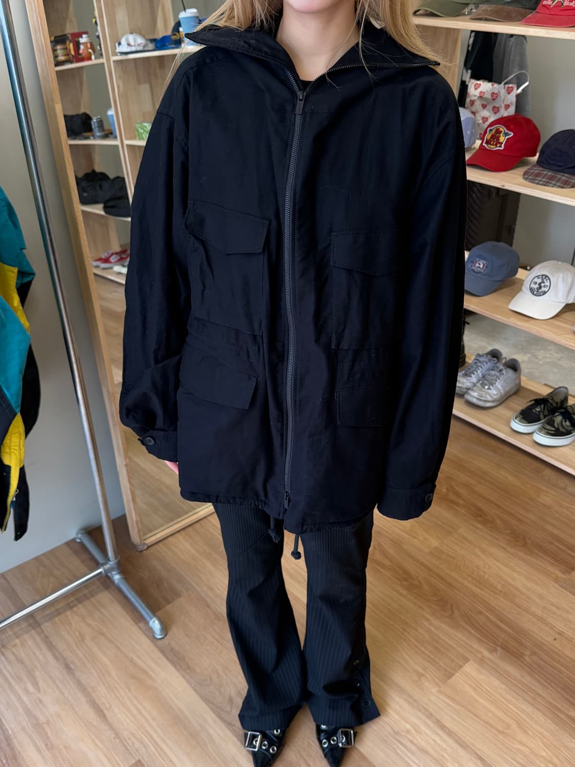 요지야마모토 뿌르옴므 후드 블루종 상품이미지1