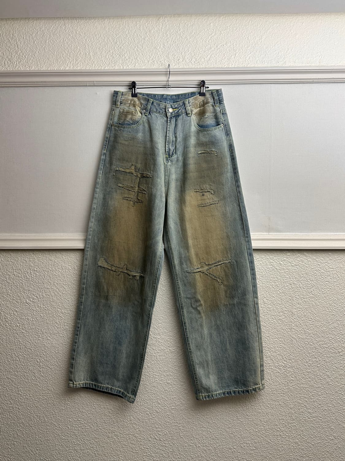 Decency Concept 빈티지 워싱 스크래치 와이드 진 상품이미지7